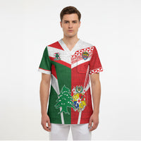 Tonga Lebanon Rugby Custom Scrub Top Mate Maa Tonga Cedars Together LT05 - Polynesian Pride