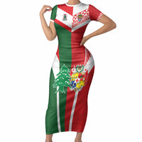 Tonga Lebanon Rugby Custom Short Sleeve Bodycon Dress Mate Maa Tonga Cedars Together