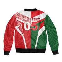 Tonga Lebanon Rugby Custom Sleeve Zip Bomber Jacket Mate Maa Tonga Cedars Together