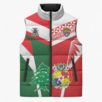 Tonga Lebanon Rugby Custom Sleeveless Puffer Jacket Mate Maa Tonga Cedars Together LT05 Unisex Multicolor - Polynesian Pride