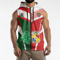 Tonga Lebanon Rugby Custom Sleeveless Zip Hoodie Mate Maa Tonga Cedars Together LT05 - Polynesian Pride