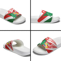 Tonga Lebanon Rugby Custom Slide Sandals Mate Maa Tonga Cedars Together LT05 - Polynesian Pride