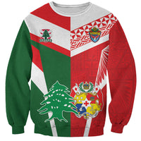 Tonga Lebanon Rugby Custom Sweatshirt Mate Maa Tonga Cedars Together LT05 Unisex Multicolor - Polynesian Pride