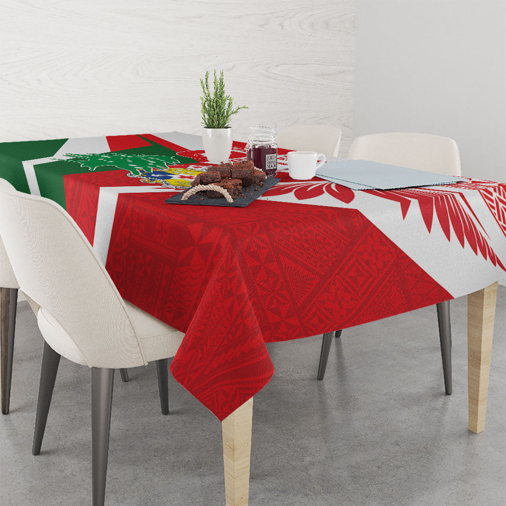 Tonga Lebanon Rugby Custom Tablecloth Mate Maa Tonga Cedars Together LT05 - Polynesian Pride