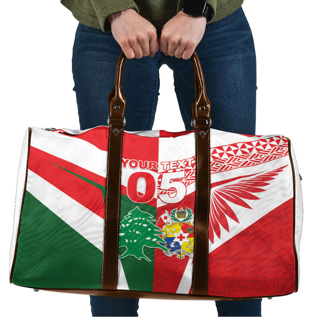 Tonga Lebanon Rugby Custom Travel Bag Mate Maa Tonga Cedars Together LT05 Multicolor - Polynesian Pride