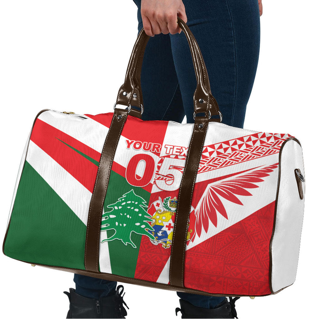 Tonga Lebanon Rugby Custom Travel Bag Mate Maa Tonga Cedars Together LT05 - Polynesian Pride