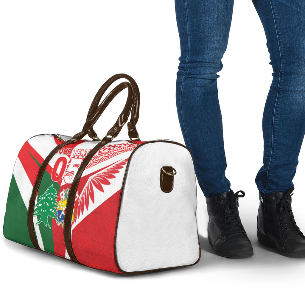 Tonga Lebanon Rugby Custom Travel Bag Mate Maa Tonga Cedars Together LT05 - Polynesian Pride
