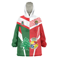 Tonga Lebanon Rugby Custom Wearable Blanket Hoodie Mate Maa Tonga Cedars Together