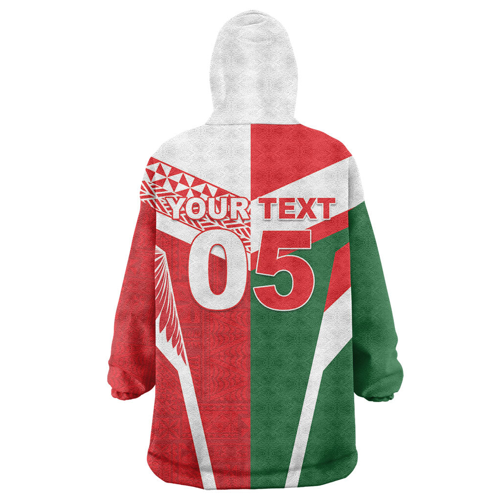 Tonga Lebanon Rugby Custom Wearable Blanket Hoodie Mate Maa Tonga Cedars Together