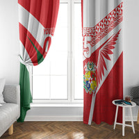 Tonga Lebanon Rugby Custom Window Curtain Mate Maa Tonga Cedars Together LT05 - Polynesian Pride