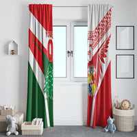 Tonga Lebanon Rugby Custom Window Curtain Mate Maa Tonga Cedars Together LT05 - Polynesian Pride