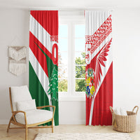 Tonga Lebanon Rugby Custom Window Curtain Mate Maa Tonga Cedars Together LT05 - Polynesian Pride
