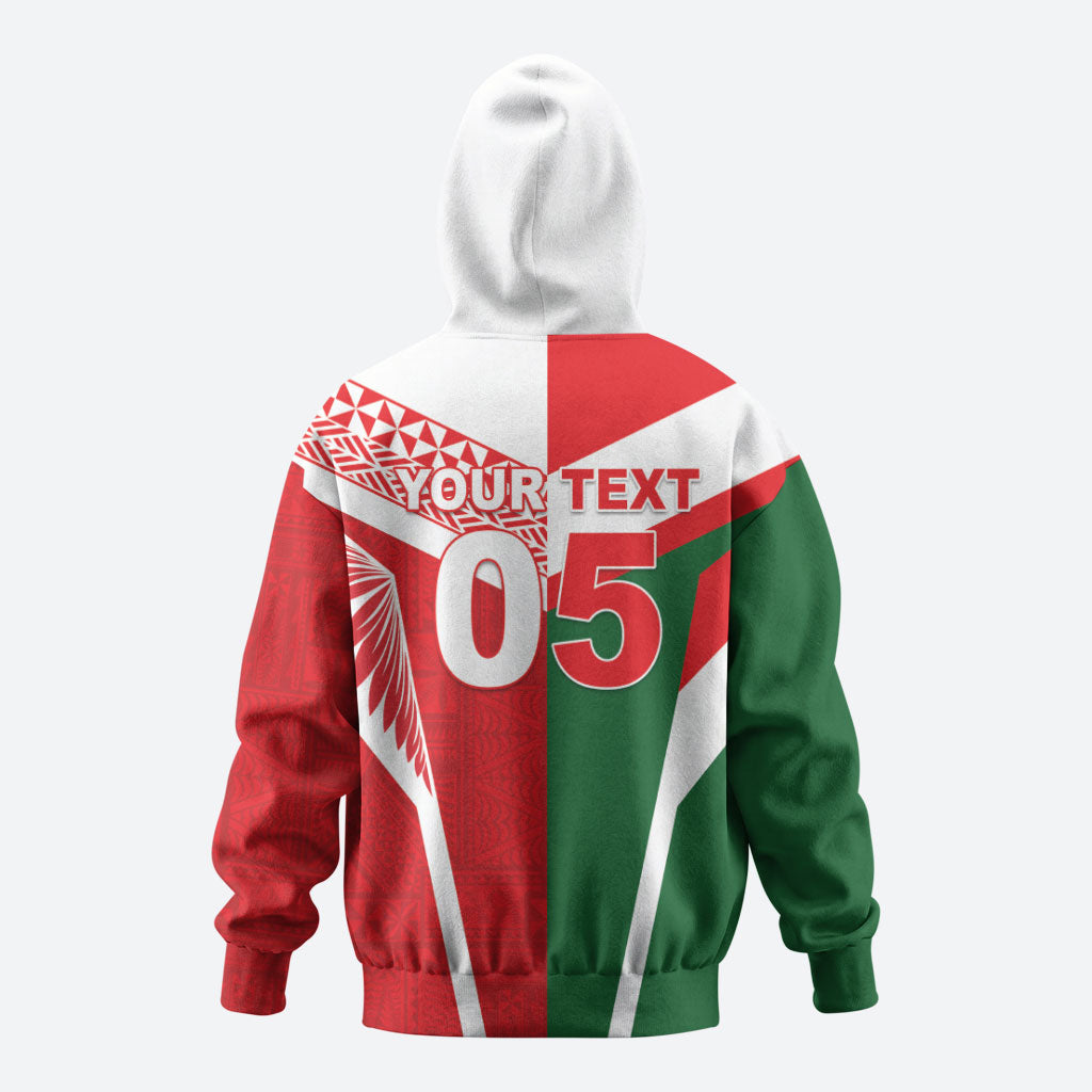 Tonga Lebanon Rugby Custom Zip Hoodie Mate Maa Tonga Cedars Together