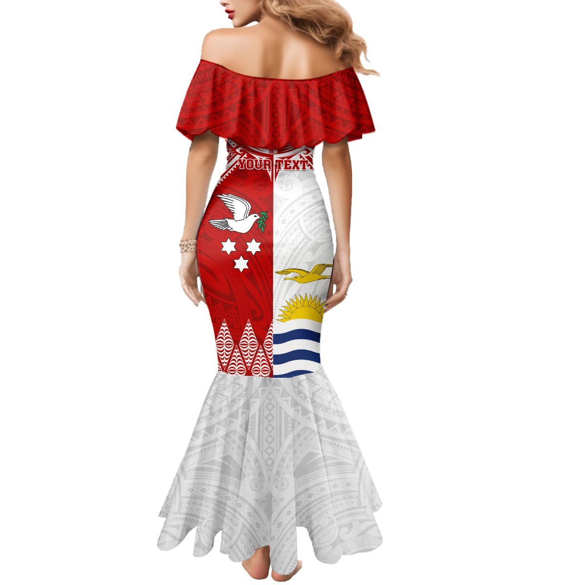 Personalised Tonga And Kiribati Mermaid Dress Coat Of Arms Polynesian Pattern LT05 - Polynesian Pride