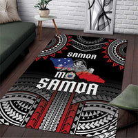 Samoa Black Saturday Area Rug Samoan Warrior Tribal Pattern LT05 Black - Polynesian Pride