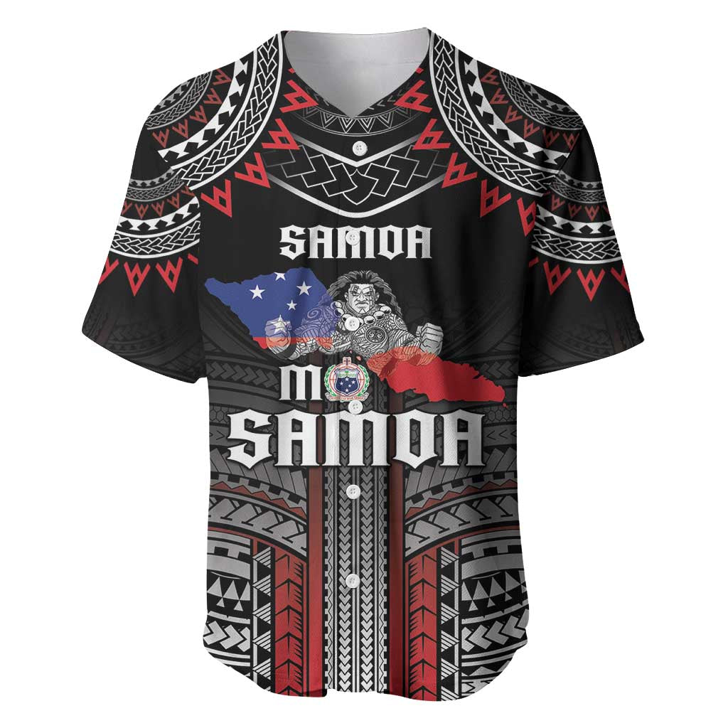 Personalised Samoa Black Saturday Baseball Jersey Samoan Warrior Tribal Pattern LT05 Black - Polynesian Pride
