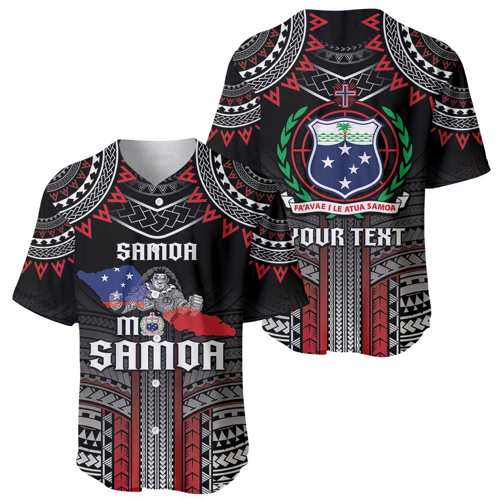 Personalised Samoa Black Saturday Baseball Jersey Samoan Warrior Tribal Pattern LT05 - Polynesian Pride