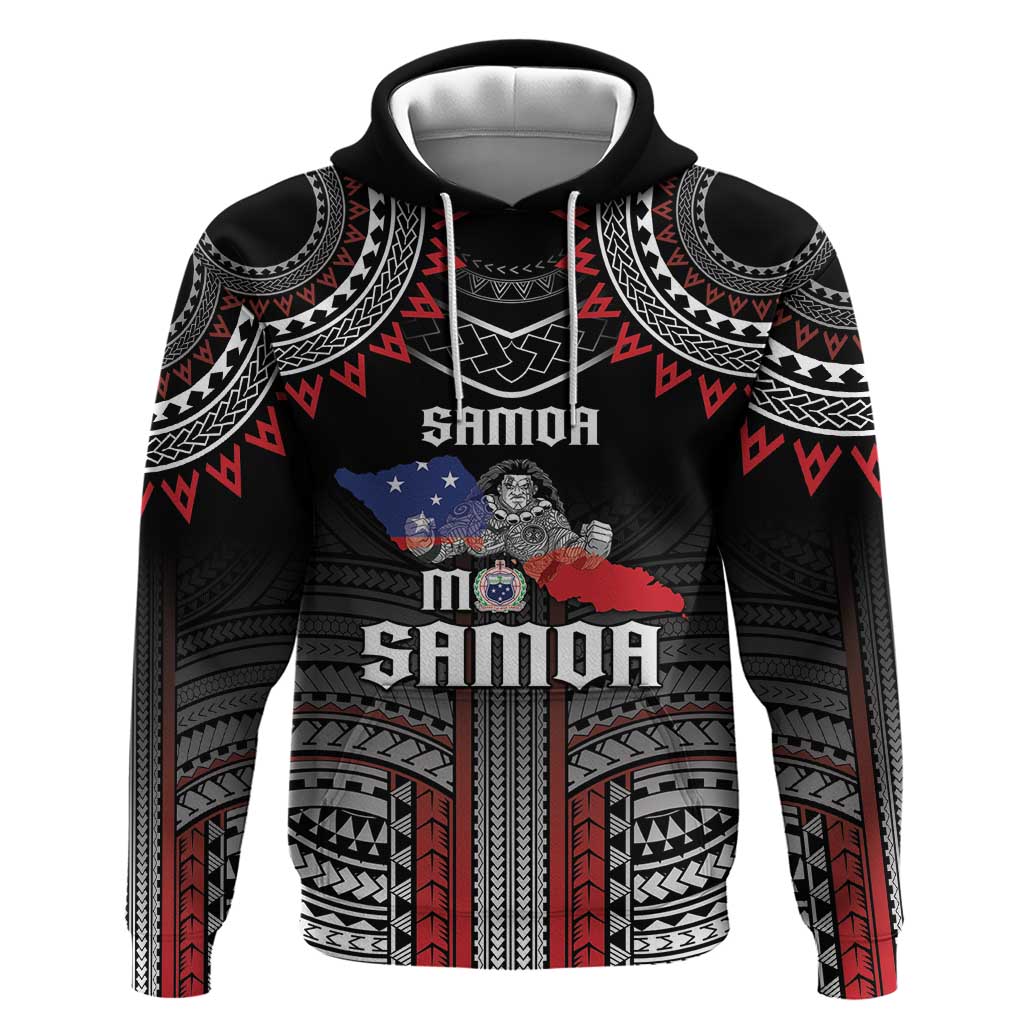 Personalised Samoa Black Saturday Hoodie Samoan Warrior Tribal Pattern LT05 Pullover Hoodie Black - Polynesian Pride