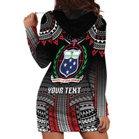 Personalised Samoa Black Saturday Hoodie Dress Samoan Warrior Tribal Pattern LT05 - Polynesian Pride