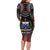 Personalised Samoa Black Saturday Long Sleeve Bodycon Dress Samoan Warrior Tribal Pattern