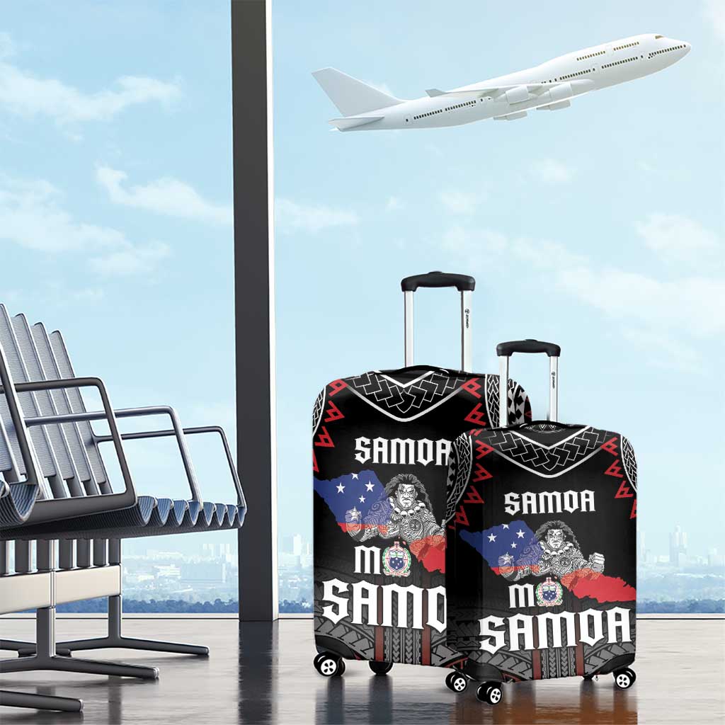 Samoa Black Saturday Luggage Cover Samoan Warrior Tribal Pattern LT05 - Polynesian Pride