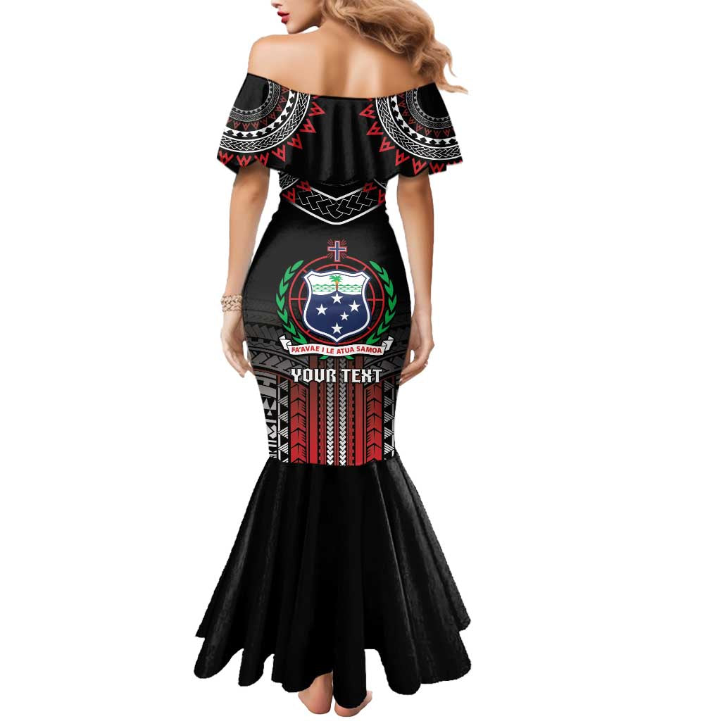 Personalised Samoa Black Saturday Mermaid Dress Samoan Warrior Tribal Pattern LT05 - Polynesian Pride