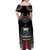 Personalised Samoa Black Saturday Off Shoulder Maxi Dress Samoan Warrior Tribal Pattern