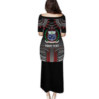 Personalised Samoa Black Saturday Puletasi Samoan Warrior Tribal Pattern LT05 - Polynesian Pride