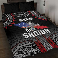 Samoa Black Saturday Quilt Bed Set Samoan Warrior Tribal Pattern LT05 Black - Polynesian Pride