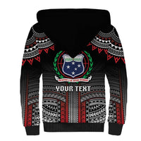 Personalised Samoa Black Saturday Sherpa Hoodie Samoan Warrior Tribal Pattern LT05 - Polynesian Pride