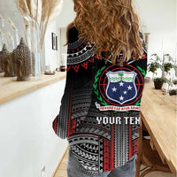 Personalised Samoa Black Saturday Women Casual Shirt Samoan Warrior Tribal Pattern LT05 - Polynesian Pride