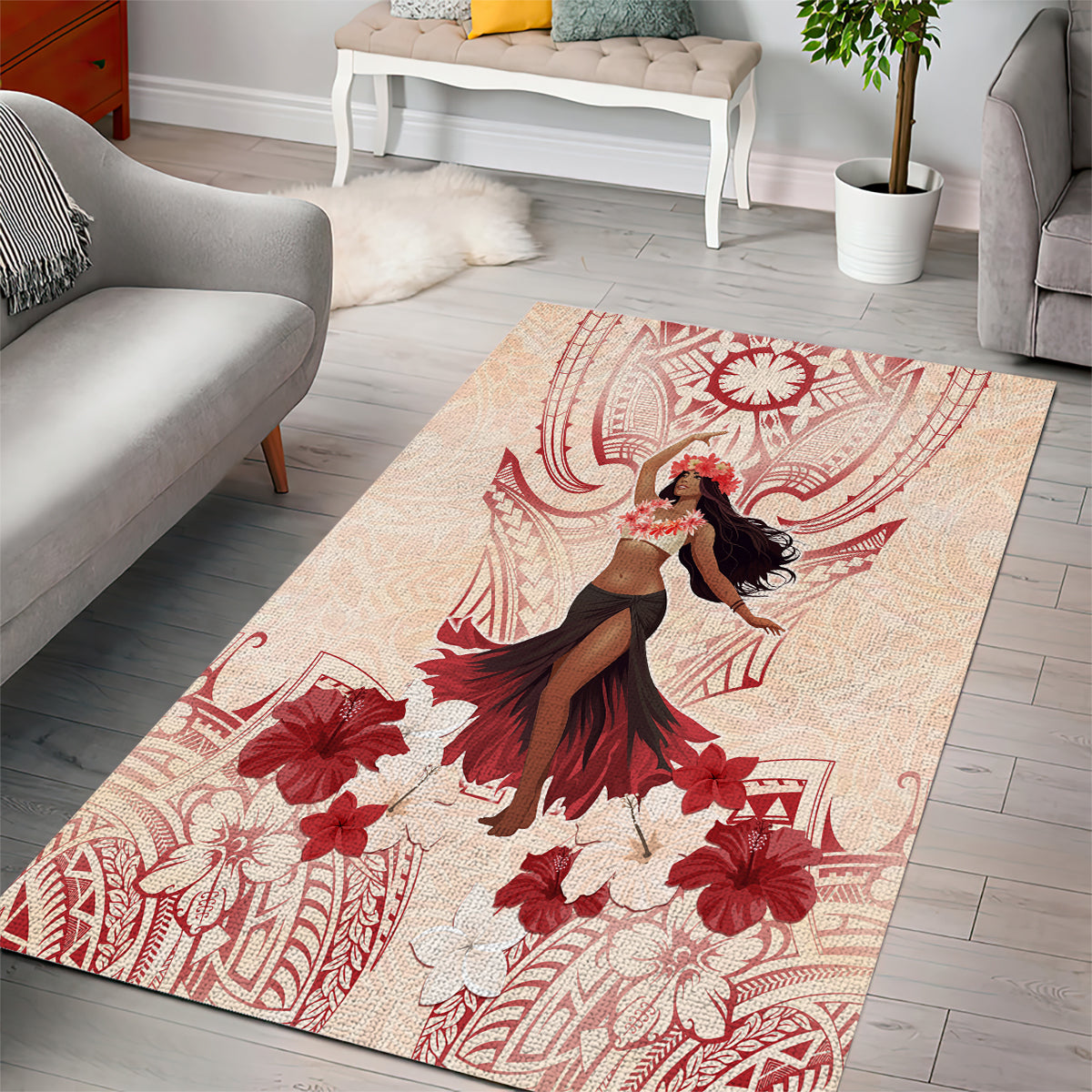 Tahiti Women's Day Area Rug With Polynesian Pattern LT05 - Polynesian Pride