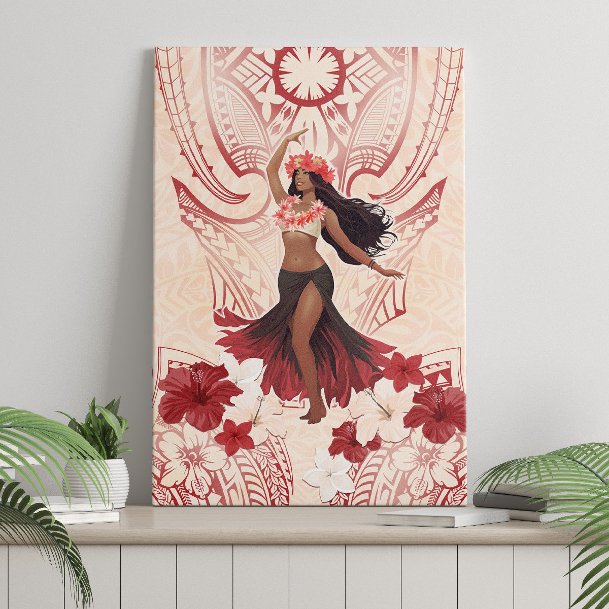 Tahiti Women's Day Canvas Wall Art With Polynesian Pattern LT05 - Polynesian Pride