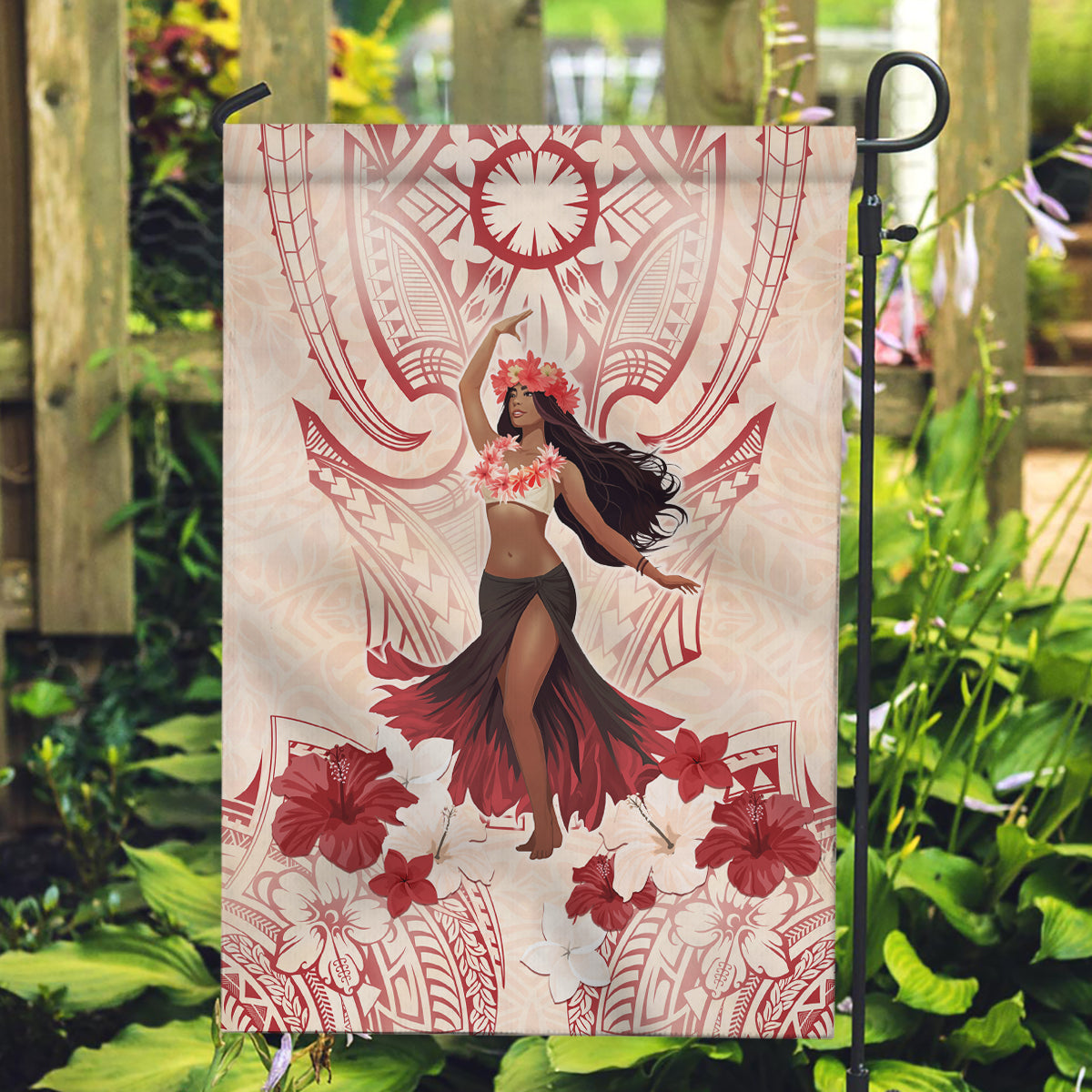 Tahiti Women's Day Garden Flag With Polynesian Pattern LT05 Garden Flag Beige - Polynesian Pride