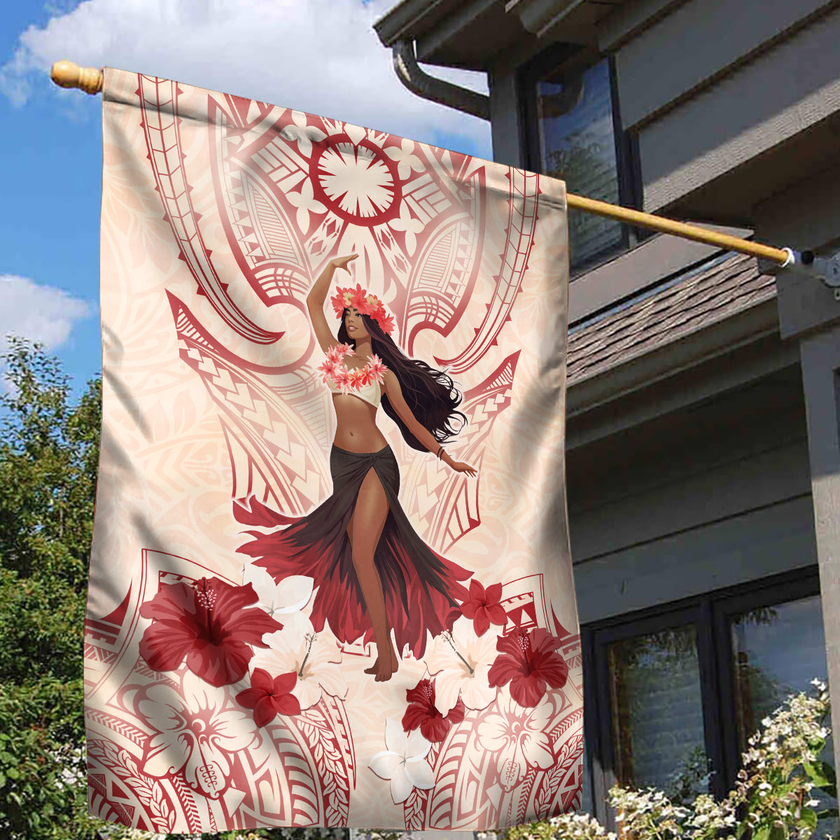 Tahiti Women's Day Garden Flag With Polynesian Pattern LT05 - Polynesian Pride