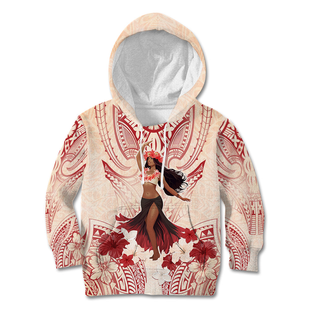 Tahiti Women's Day Kid Hoodie With Polynesian Pattern LT05 Hoodie Beige - Polynesian Pride