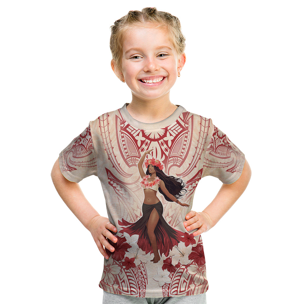 Tahiti Women's Day Kid T Shirt With Polynesian Pattern LT05 Beige - Polynesian Pride