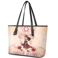 Tahiti Women's Day Leather Tote Bag With Polynesian Pattern LT05 - Polynesian Pride