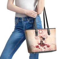 Tahiti Women's Day Leather Tote Bag With Polynesian Pattern LT05 - Polynesian Pride