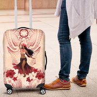 Tahiti Women's Day Luggage Cover With Polynesian Pattern LT05 Beige - Polynesian Pride