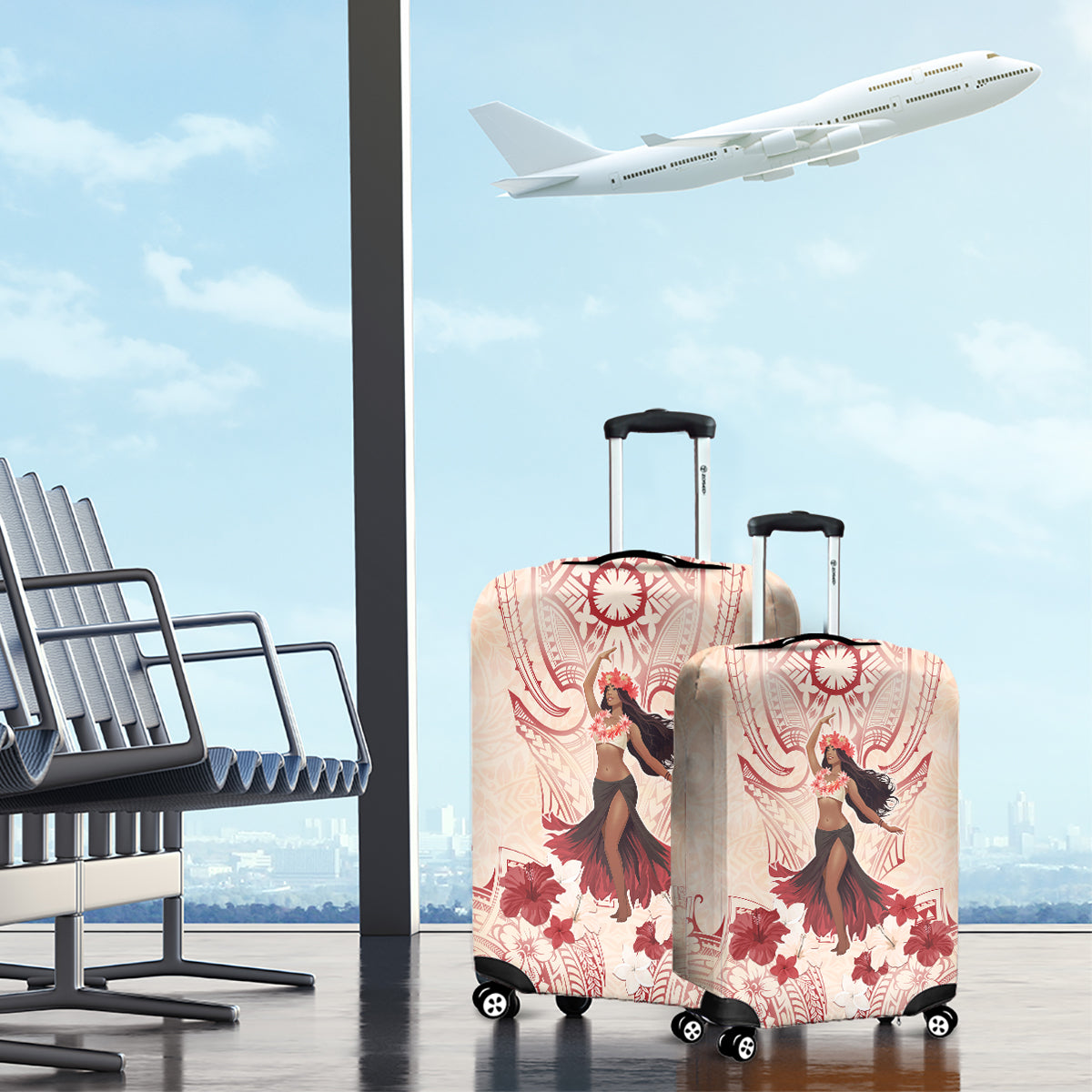 Tahiti Women's Day Luggage Cover With Polynesian Pattern LT05 - Polynesian Pride