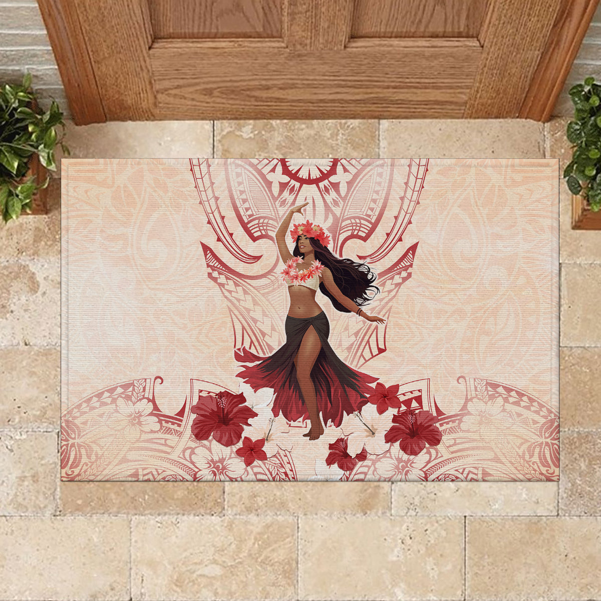 Tahiti Women's Day Rubber Doormat With Polynesian Pattern LT05 - Polynesian Pride
