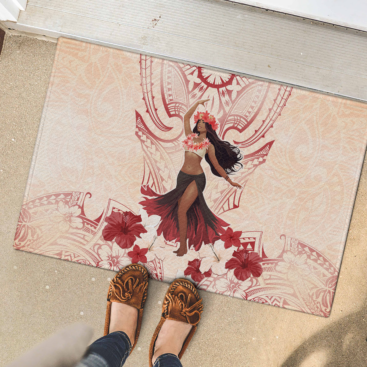 Tahiti Women's Day Rubber Doormat With Polynesian Pattern LT05 - Polynesian Pride