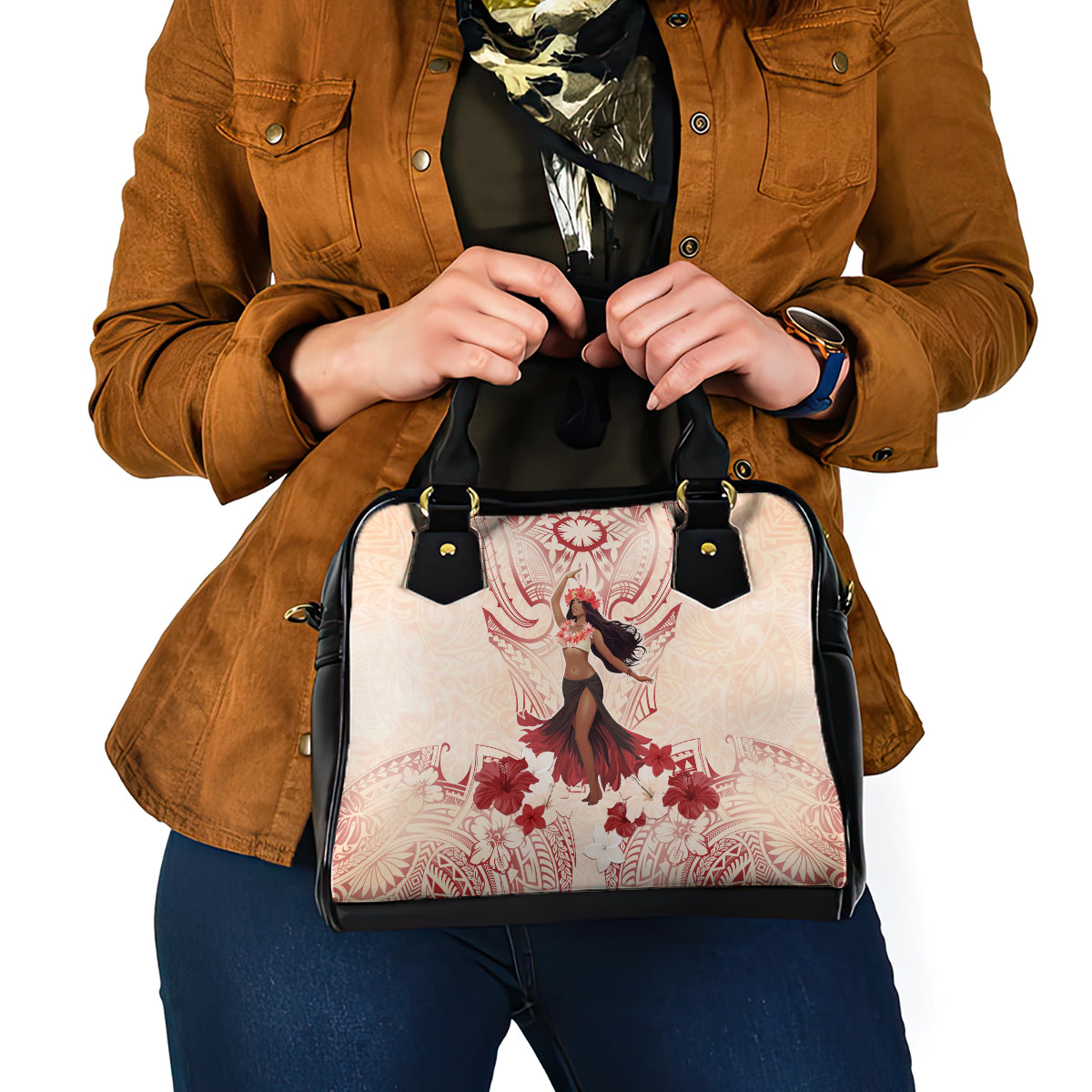 Tahiti Women's Day Shoulder Handbag With Polynesian Pattern LT05 - Polynesian Pride