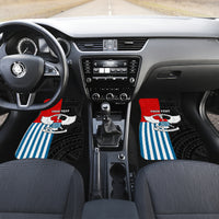 Personalised West Papua Car Mats Polynesian Pattern With Coat Of Arms LT05 Set 2pcs - Front Blue - Polynesian Pride