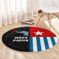 West Papua Round Carpet Polynesian Pattern With Coat Of Arms LT05 - Polynesian Pride