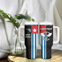 Personalised West Papua Tumbler With Handle Polynesian Pattern With Coat Of Arms LT05 - Polynesian Pride