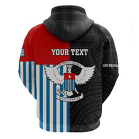 Personalised West Papua Zip Hoodie Polynesian Pattern With Coat Of Arms LT05 - Polynesian Pride