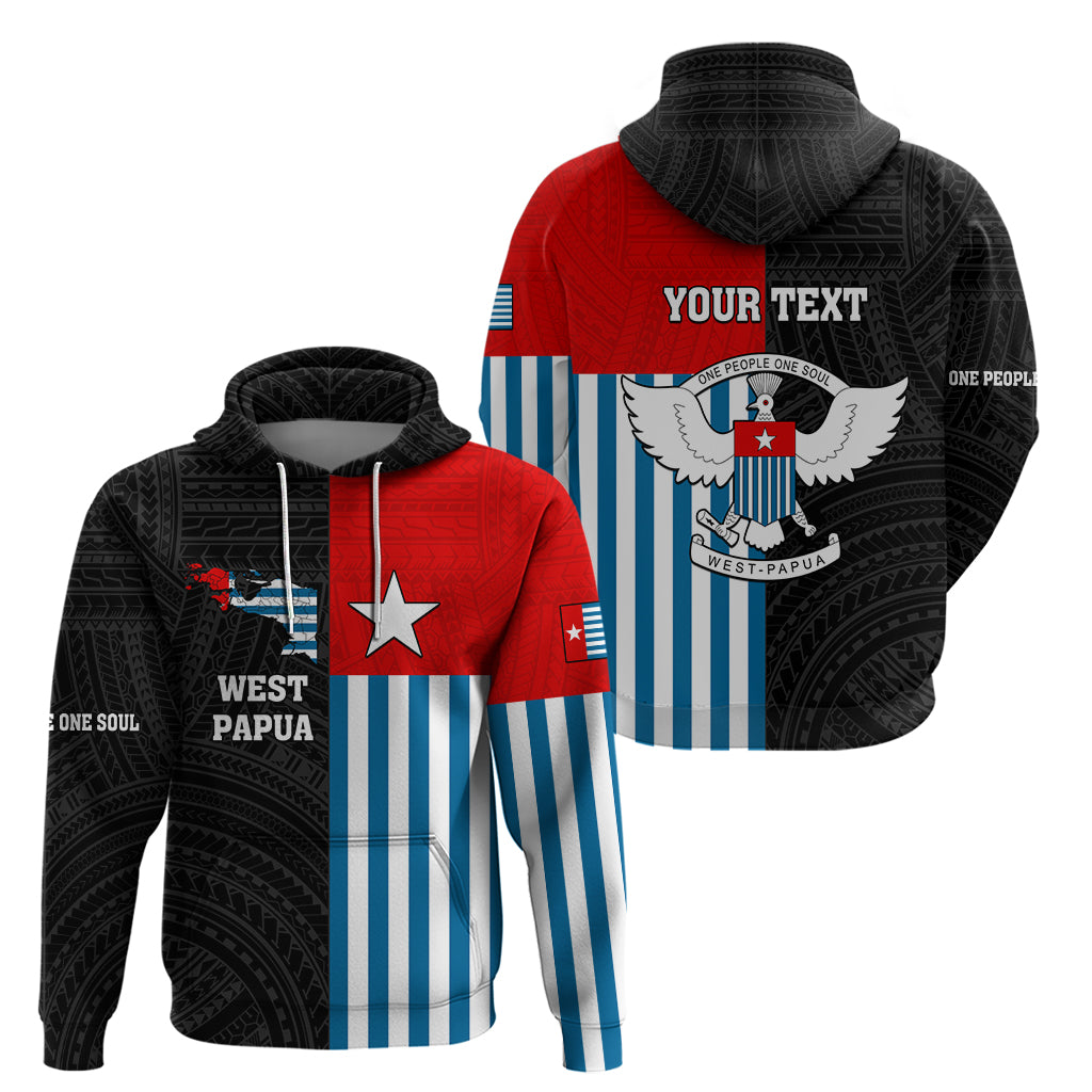 Personalised West Papua Zip Hoodie Polynesian Pattern With Coat Of Arms LT05 - Polynesian Pride