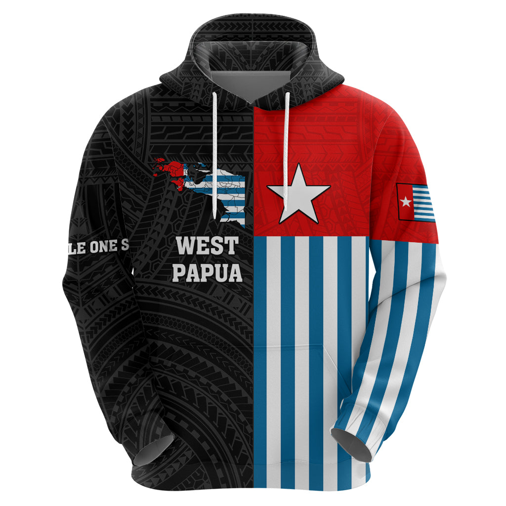 Personalised West Papua Zip Hoodie Polynesian Pattern With Coat Of Arms LT05 - Polynesian Pride